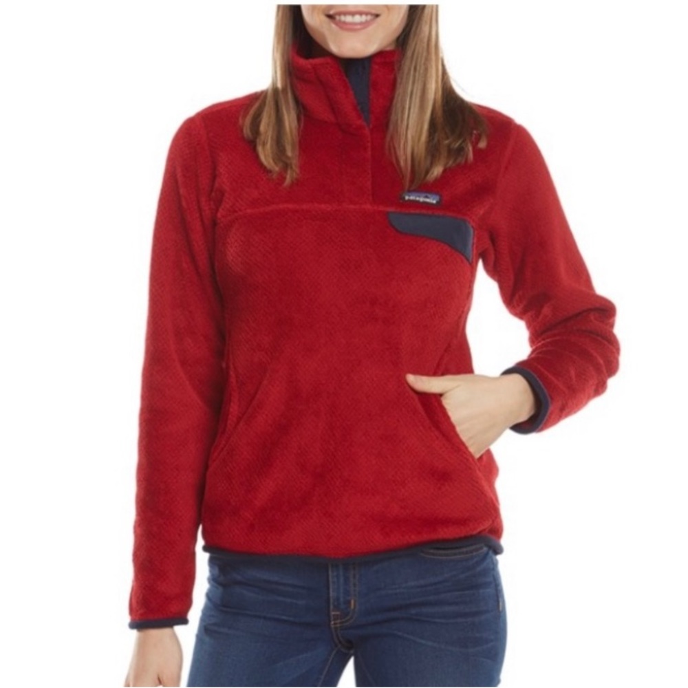 Patagonia Retool snap fleece pullover size M red